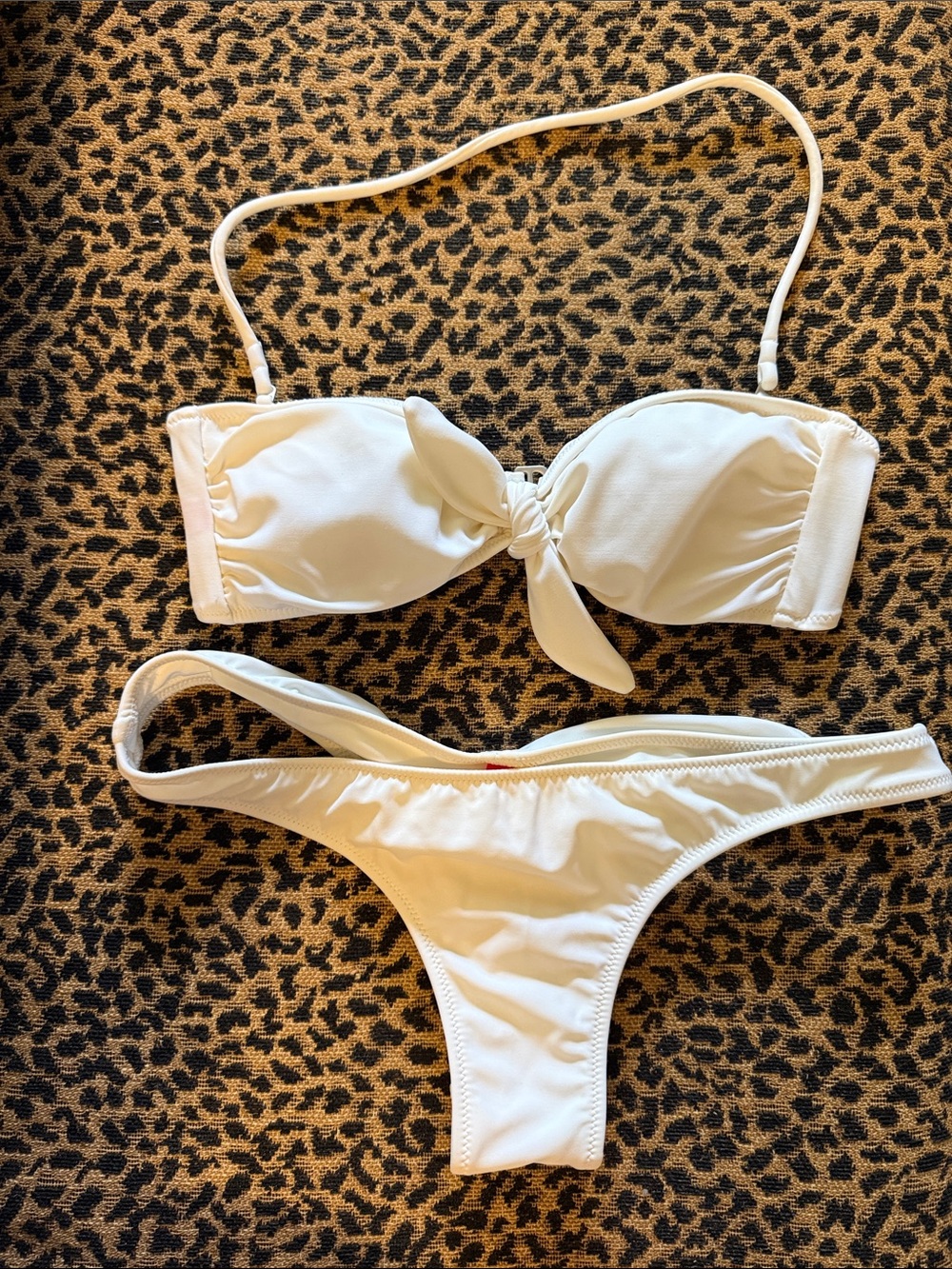 Victoria's Secret White Tie-Front Bandeau Bikini